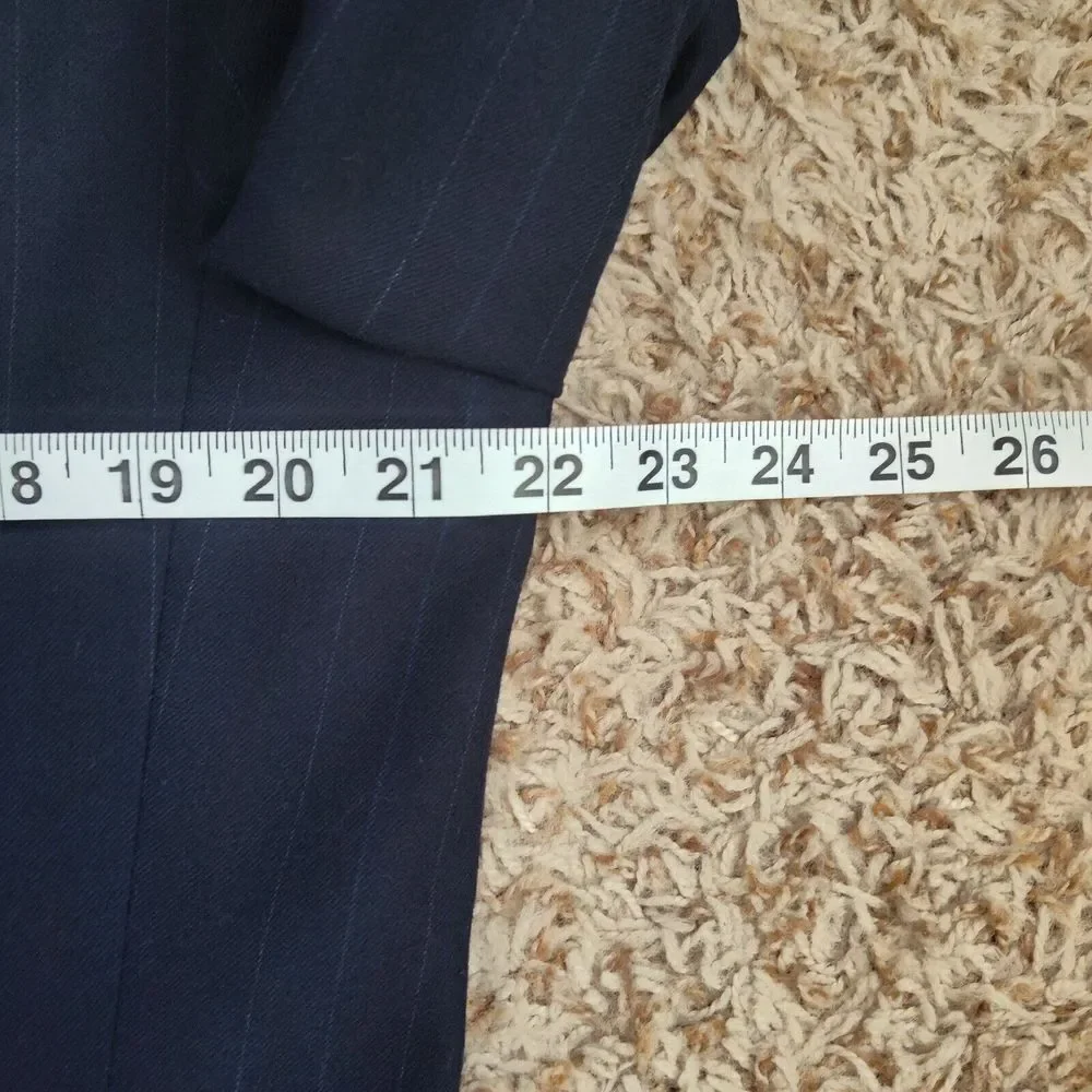 Hickey Freeman Men Size 41R Navy Blue with Red White Blue‎ Thin Stripes Blazer